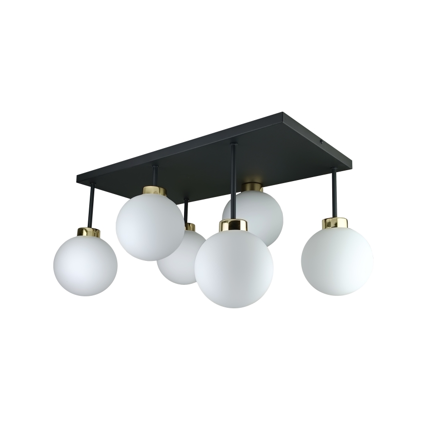 Lampadario a plafone DEA 6xE14/60W/230V nero/oro/bianco