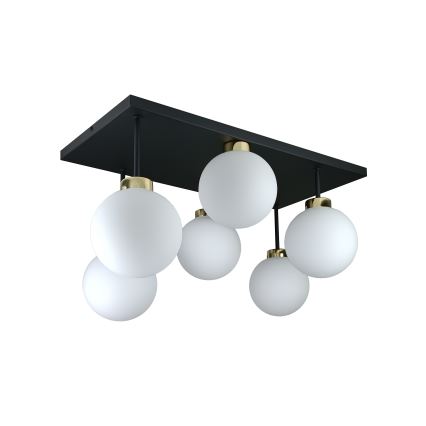 Lampadario a plafone DEA 6xE14/60W/230V nero/oro/bianco