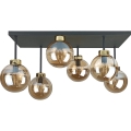 Lampadario a plafone DEA 6xE14/60W/230V nero/oro/fumé beige