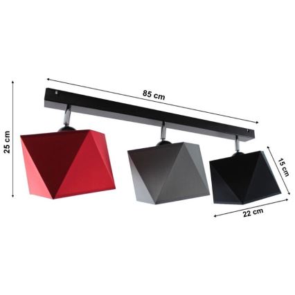 Lampadario a plafone DIAMENT 3xE27/60W/230V