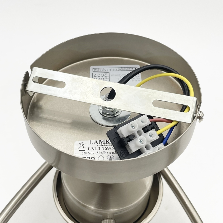 Lampadario a plafone DONNA 3xE27/60W/230V nichel