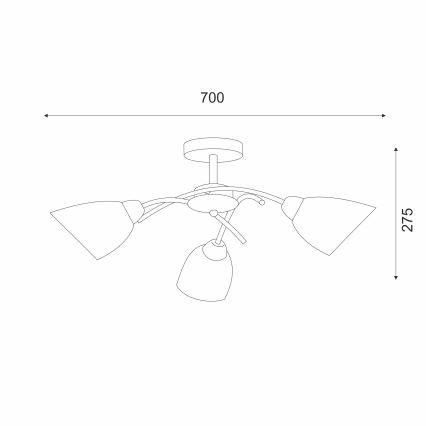 Lampadario a plafone DONNA 3xE27/60W/230V patina