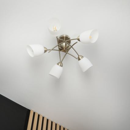 Lampadario a plafone DONNA 5xE27/60W/230V patina