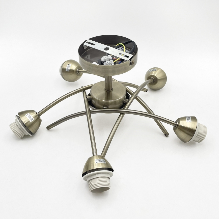 Lampadario a plafone DONNA 5xE27/60W/230V patina