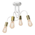 Lampadario a plafone DOW 4xE27/60W/230V bianco/oro