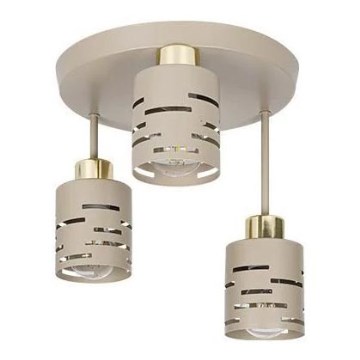 Lampadario a plafone ELEN 3xE27/35W/230V beige/oro