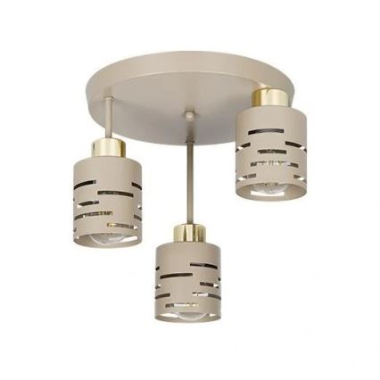 Lampadario a plafone ELEN 3xE27/35W/230V beige/oro
