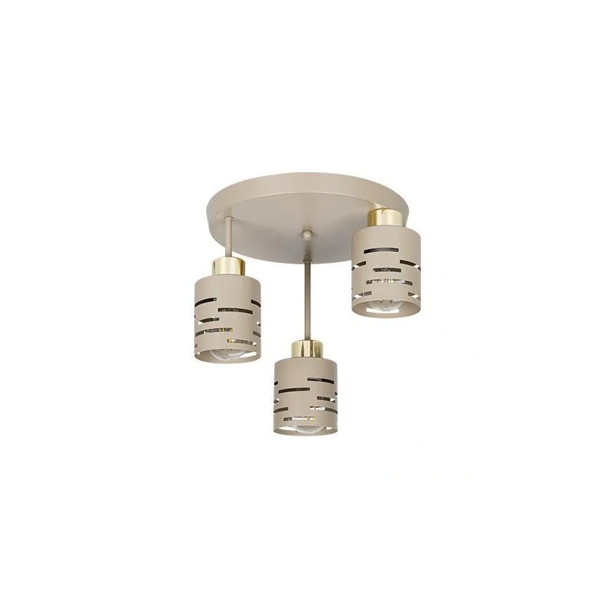 Lampadario a plafone ELEN 3xE27/35W/230V beige/oro