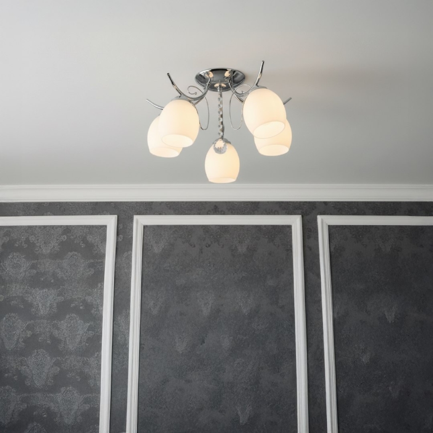 Lampadario a plafone ELLA 5xE27/15W/230V cromo lucido