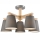Lampadario a plafone ELLIE 5xE27/60W/230V grigio/faggio