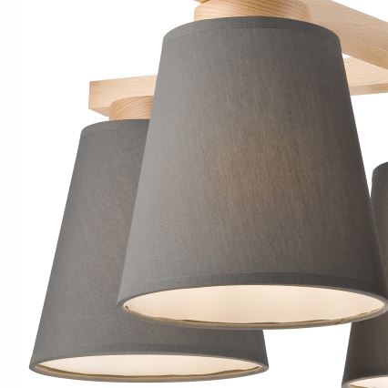 Lampadario a plafone ELLIE 5xE27/60W/230V grigio/faggio