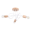 Lampadario a plafone EMBER 3xE27/15W/230V bianco/beige/faggio