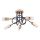 Lampadario a plafone EMBER 5xE27/15W/230V nero/beige/faggio