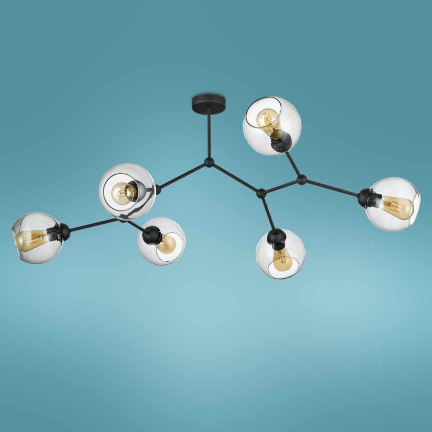 Lampadario a plafone FAIRY 6xE27/60W/230V nero