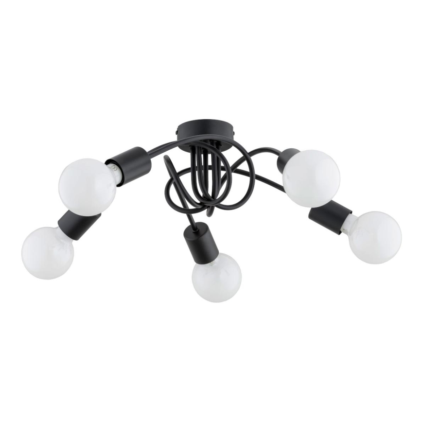 Lampadario a plafone FARTA 5xE27/60W/230V nero