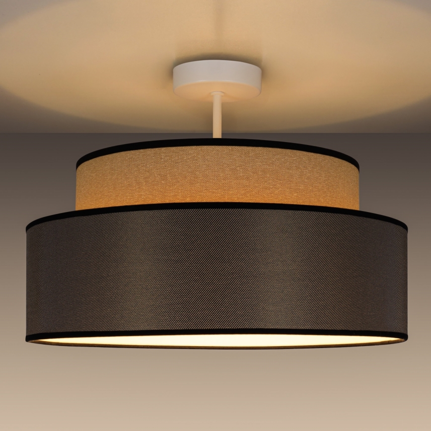 Lampadario a plafone GRACE 1xE27/60W/230V beige/marrone