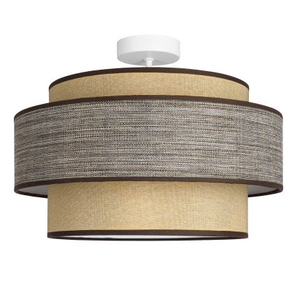 Lampadario a plafone GRACE 1xE27/60W/230V diametro 40 cm color crema/marrone