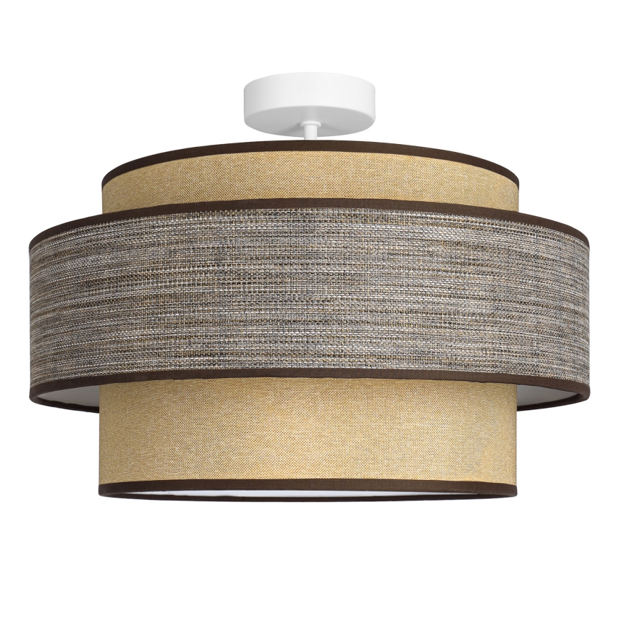 Lampadario a plafone GRACE 1xE27/60W/230V diametro 40 cm color crema/marrone