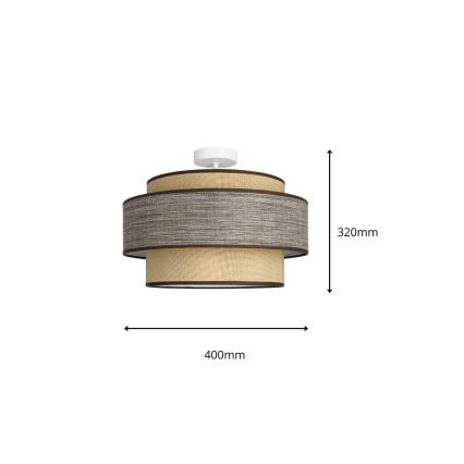Lampadario a plafone GRACE 1xE27/60W/230V diametro 40 cm color crema/marrone