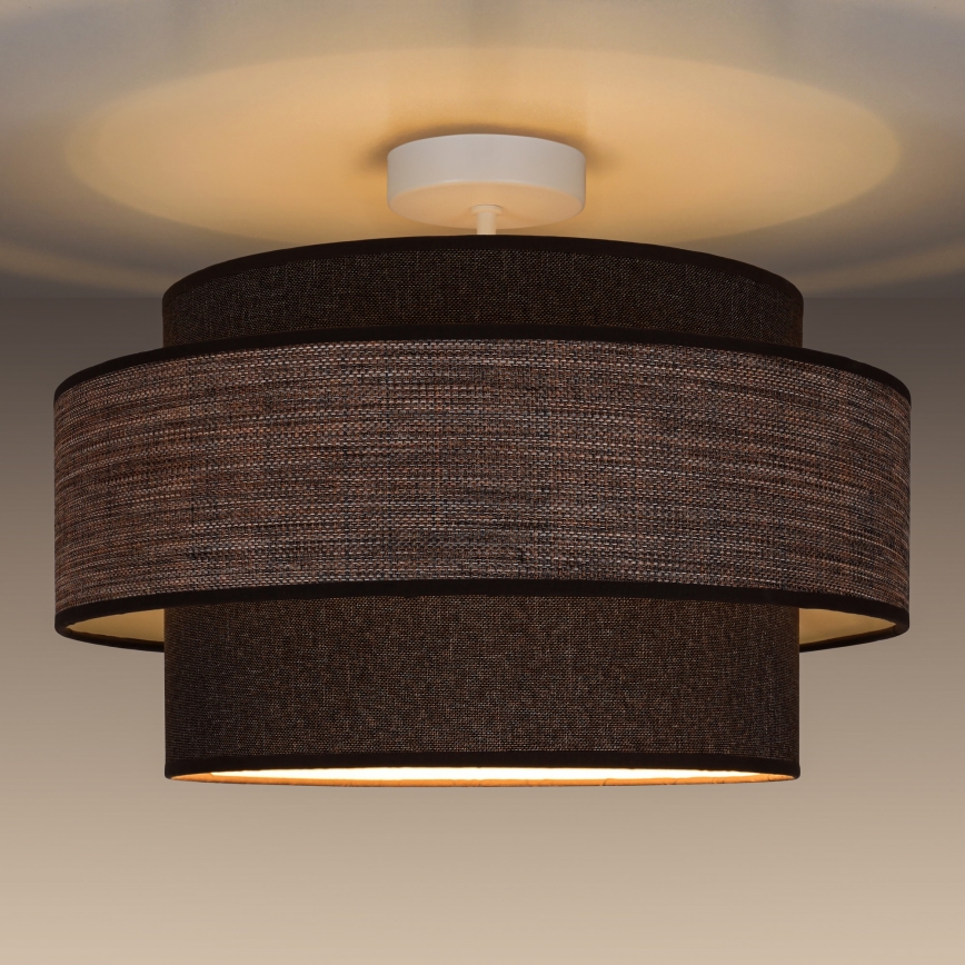 Lampadario a plafone GRACE 1xE27/60W/230V diametro 40 cm marrone/beige