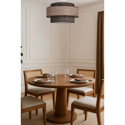 Lampadario a plafone GRACE 1xE27/60W/230V diametro 40 cm marrone/beige