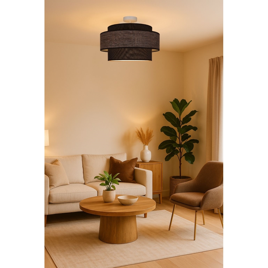 Lampadario a plafone GRACE 1xE27/60W/230V diametro 40 cm marrone/beige