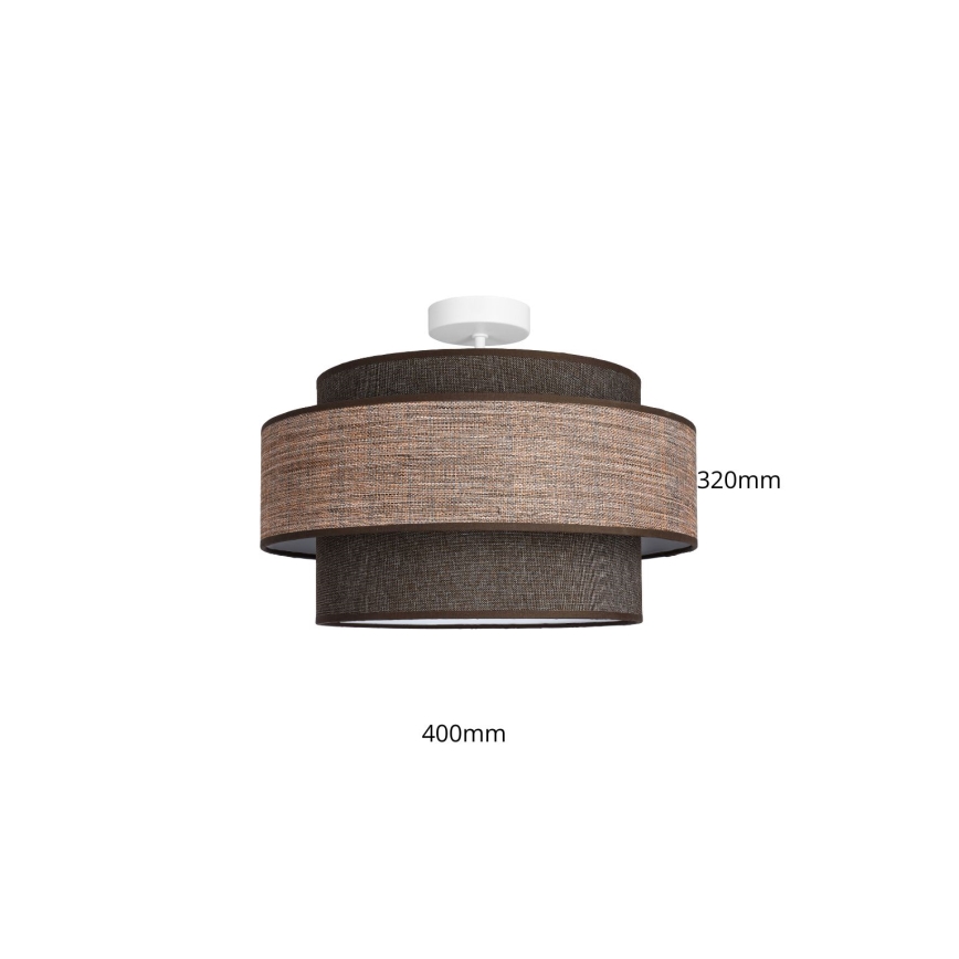 Lampadario a plafone GRACE 1xE27/60W/230V diametro 40 cm marrone/beige