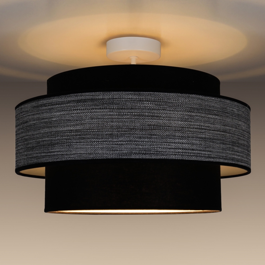 Lampadario a plafone GRACE 1xE27/60W/230V diametro 40 cm nero/grigio
