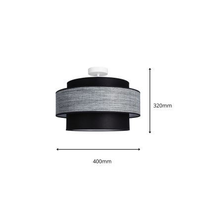 Lampadario a plafone GRACE 1xE27/60W/230V diametro 40 cm nero/grigio