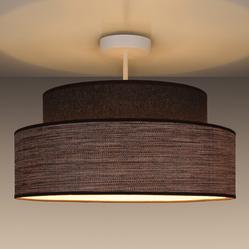 Lampadario a plafone GRACE 1xE27/60W/230V marrone/beige