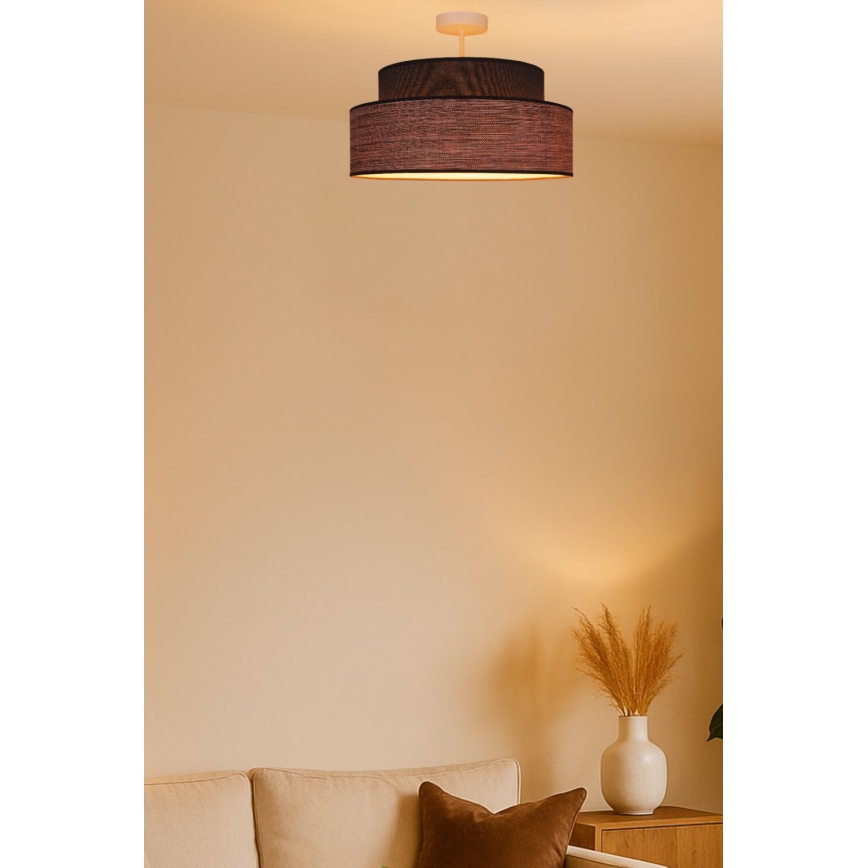 Lampadario a plafone GRACE 1xE27/60W/230V marrone/beige