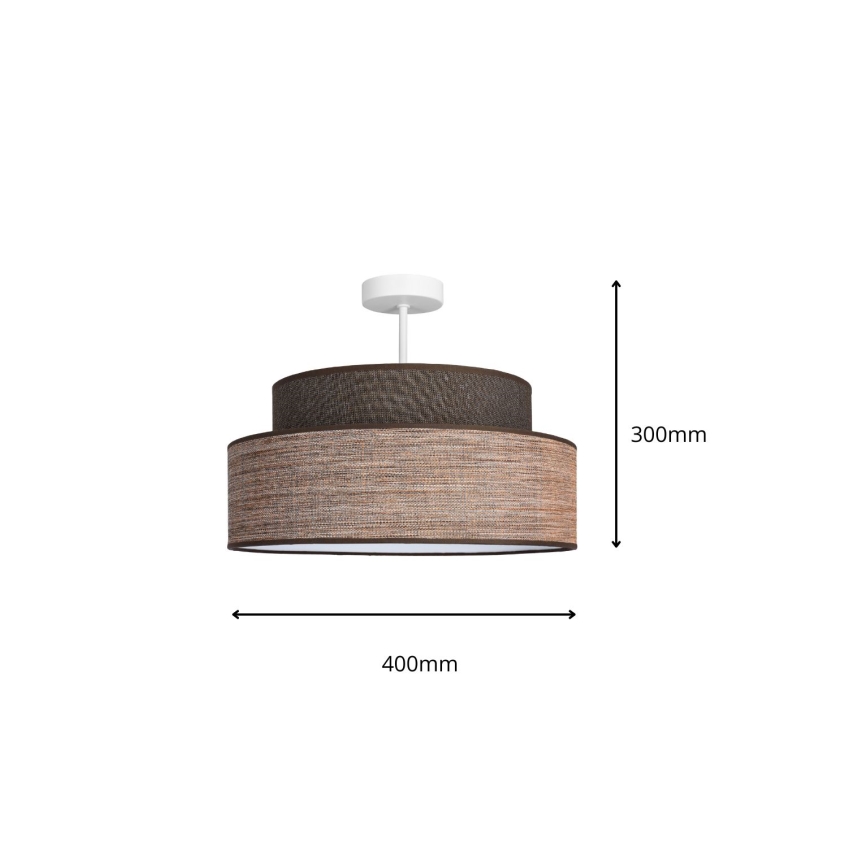 Lampadario a plafone GRACE 1xE27/60W/230V marrone/beige
