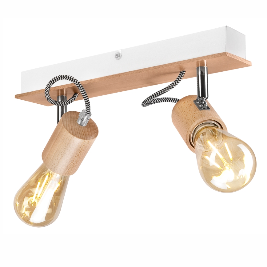 Lampadario a plafone GUSTAVO 2xE27/60W/230V faggio