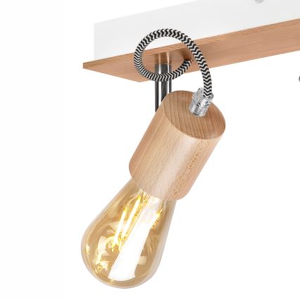 Lampadario a plafone GUSTAVO 2xE27/60W/230V faggio