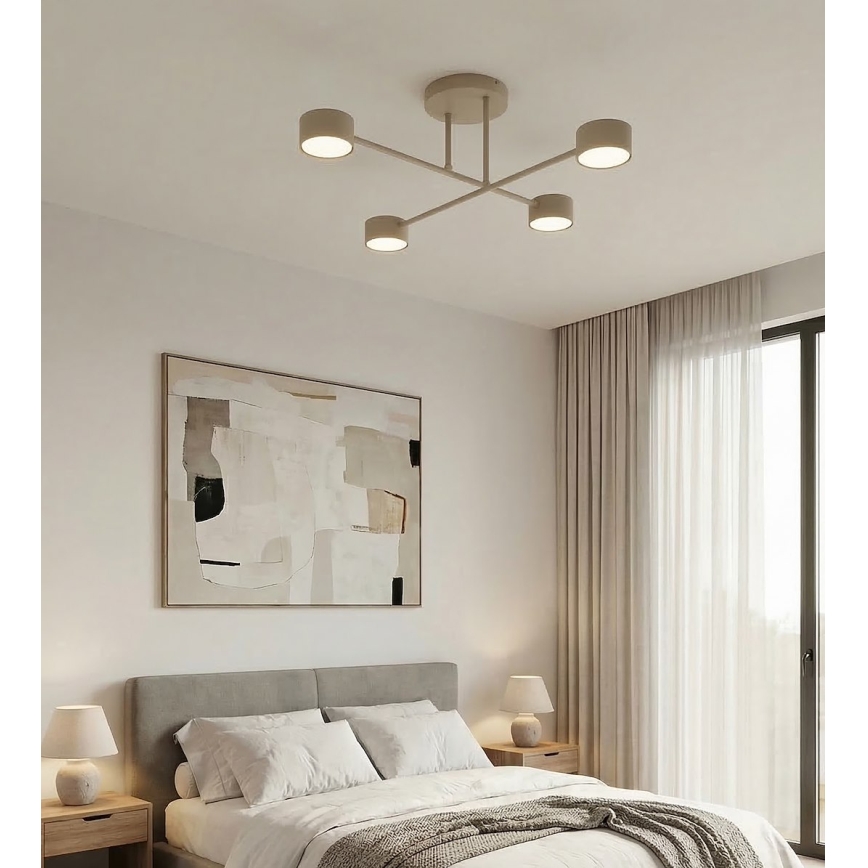 Lampadario a plafone HALO 4xGX53/10W/230V beige
