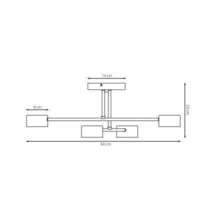Lampadario a plafone HALO 4xGX53/10W/230V bianco