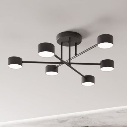 Lampadario a plafone HALO 6xGX53/8W/230V nero