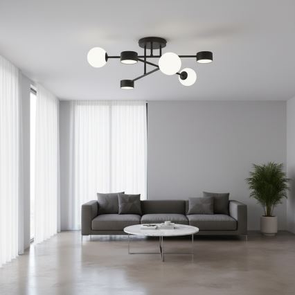 Lampadario a plafone HOLON 3xG9/8W/230V + 3xGX53/12W nero