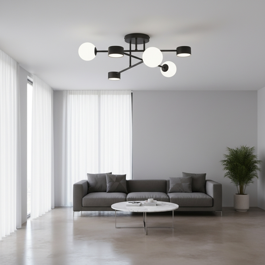 Lampadario a plafone HOLON 3xG9/8W/230V + 3xGX53/12W nero