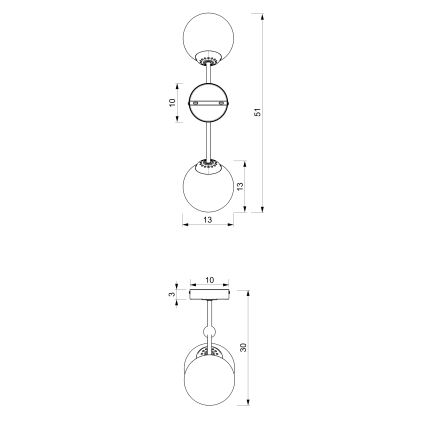 Lampadario a plafone  JOY 2xE14/40W/230V nero/cromato lucido