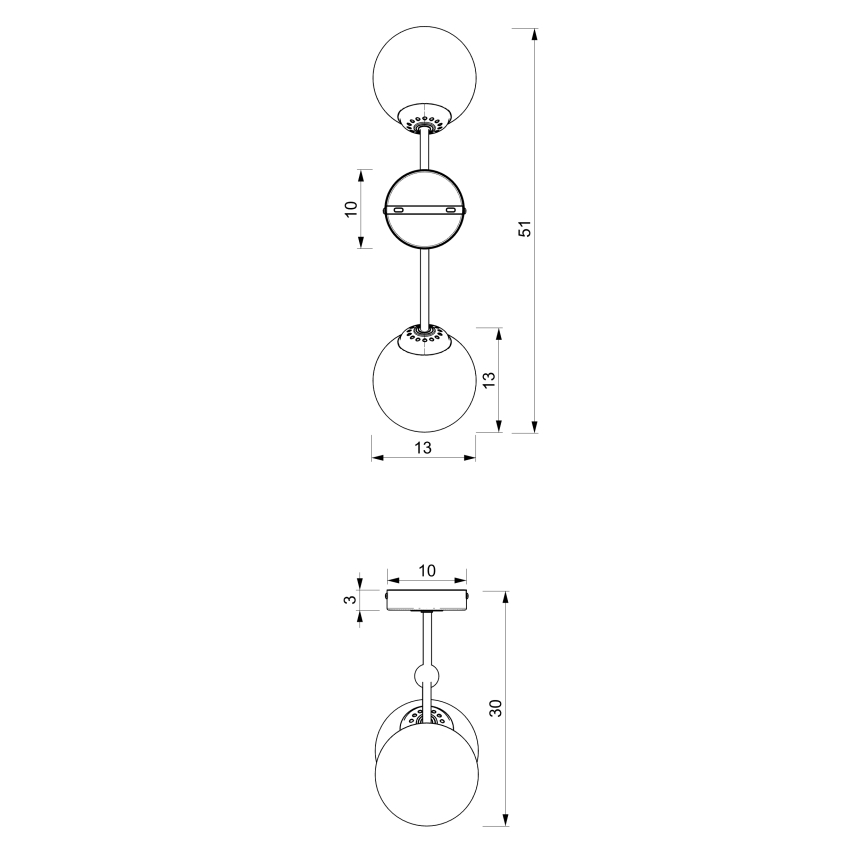 Lampadario a plafone  JOY 2xE14/40W/230V nero/cromato lucido
