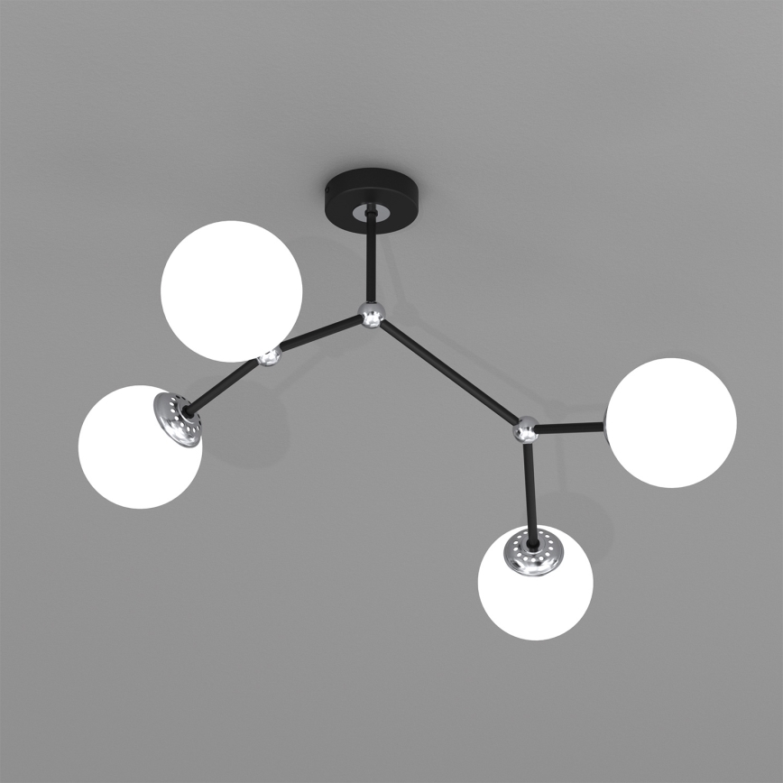Lampadario a plafone JOY 4xE14/40W/230V nero/cromo lucido