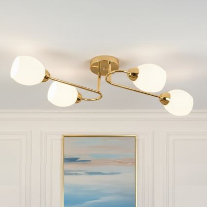 Lampadario a plafone KING 4xE27/15W/230V oro