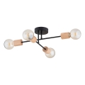 Lampadario a plafone LA-STENA 4xE27/15W/230V beige/nero
