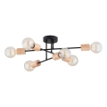 Lampadario a plafone LA-STENA 6xE27/15W/230V beige/nero