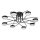 Lampadario a plafone LED 8xLED/7W/230V nero