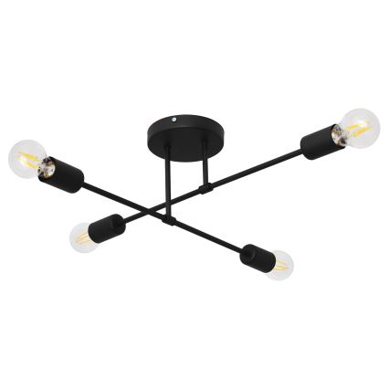 Lampadario a plafone LED CAMBRIDGE 4xE27/8W/230V nero