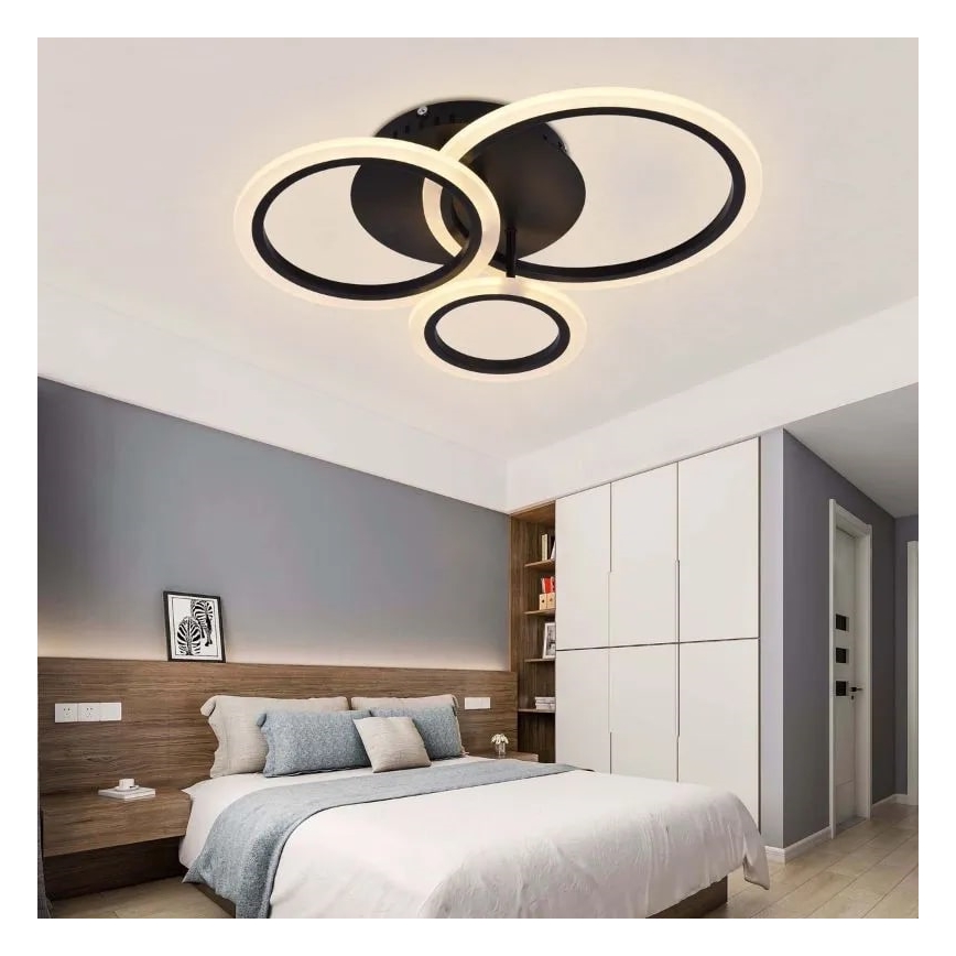 Lampadario a plafone LED dimmerabile LED/40W/230V 3000-6500K nero + telecomando