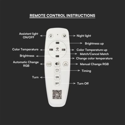 Lampadario a plafone LED dimmerabile LED/45W/230V 3000-6500K + telecomando