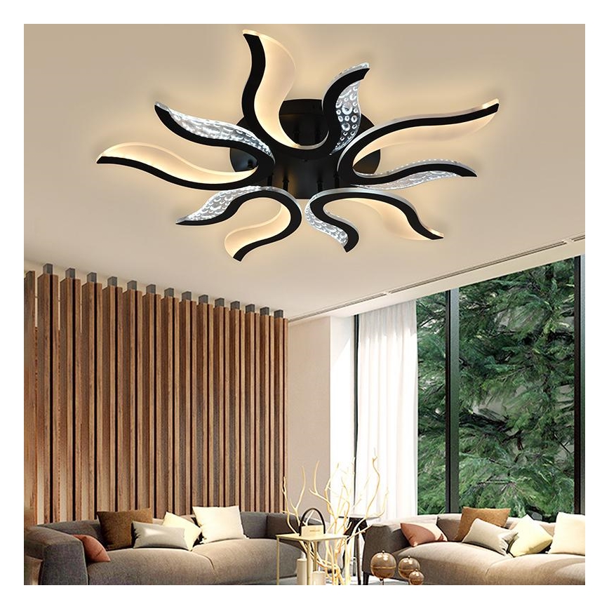 Lampadario a plafone LED dimmerabile LED/65W/230V 3000-6500K nero + telecomando
